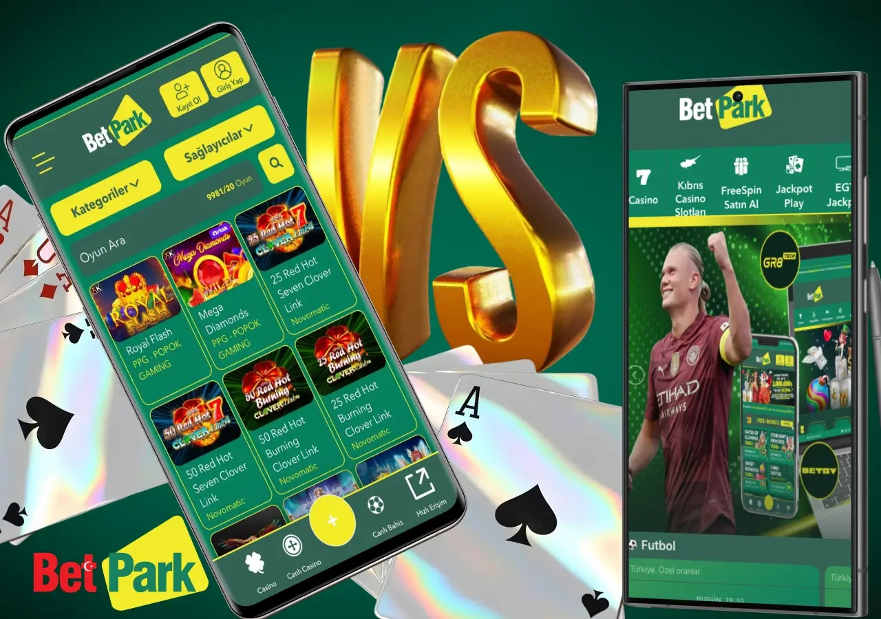 Koyu yesil fon uzerinde sari levha icinde Betpark logosu bulunan tanitim gorseli